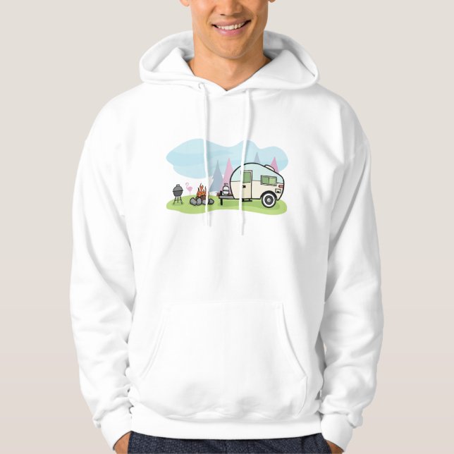 Vintage Style Camper Mens Hoodie (Front)