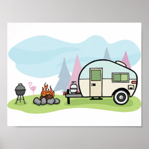 Vintage Style Camper Poster