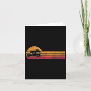 Vintage Style Camper Van Silhouette Retro Camping  Card