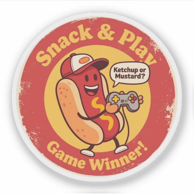 Vintage Style Cartoon Hot Dog with Controller  (Front)