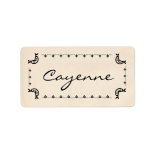 Vintage Style Cayenne Pepper Herb Labels