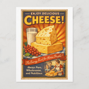 Vintage-Style Cheese Advertisement Postcard