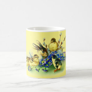 Vintage Style Chicks & Bunny Easter Mug