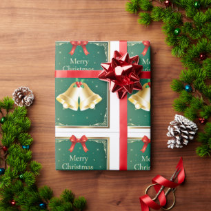 Vintage Style Christmas Bells Holiday Wrapping Paper