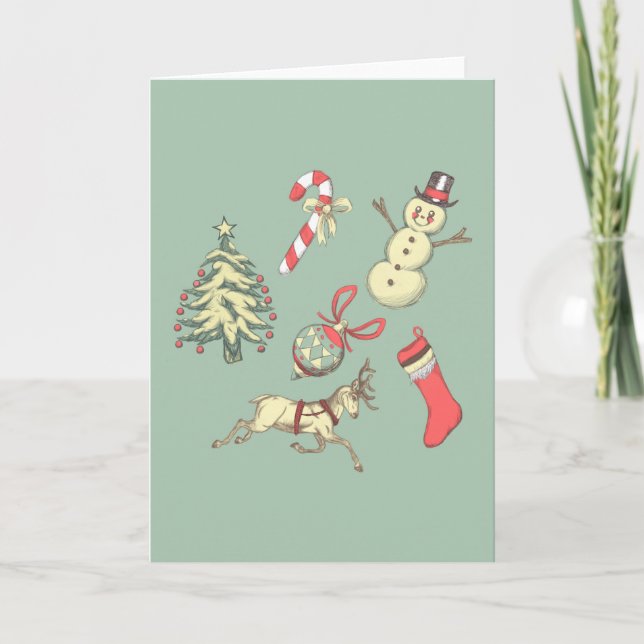 Vintage Style Christmas Card (Front)
