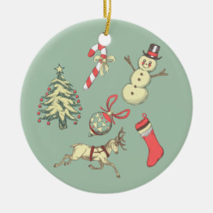 Vintage Style Christmas Ceramic Ornament