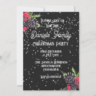 Vintage Style Christmas Christmas Party Invitation