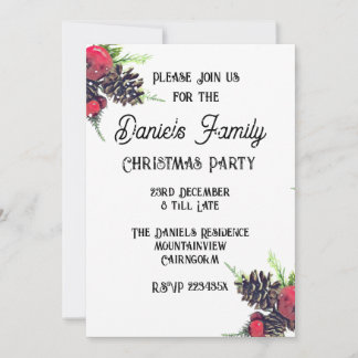 Vintage Style Christmas Christmas Party Invitation
