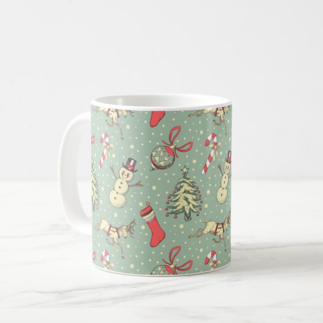 Vintage Style Christmas Coffee Mug (Front Left)