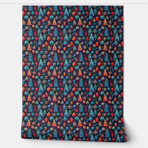 Vintage style christmas decoration pattern motif wallpaper