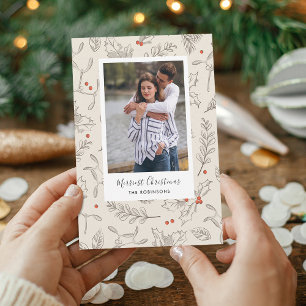 Vintage Style Christmas Holiday Photo Card