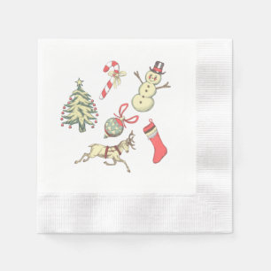 Vintage Style Christmas Napkin