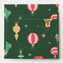 Vintage Style Christmas Ornament Pattern - Green
