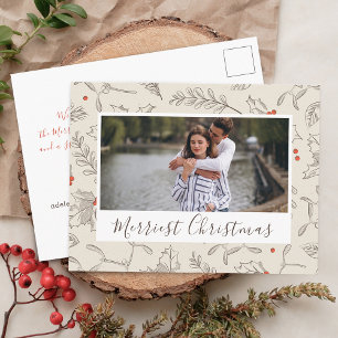 Vintage Style Christmas Photo Postcard