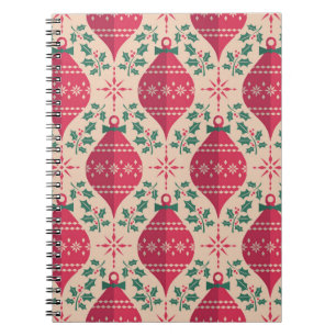 Vintage Style Christmas Seamless Pattern Notebook