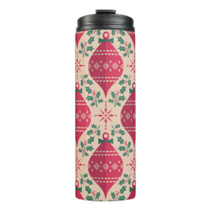 Vintage Style Christmas Seamless Pattern Thermal Tumbler