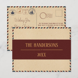 Vintage Style Christmas Stamp Postcard