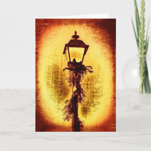 Vintage Style Christmas Street Lamp Holiday Card