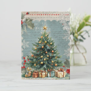 Vintage Style Classic Traditional Christmas Card
