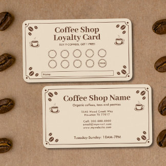 Vintage-Style Coffee Shop Loyalty Card
