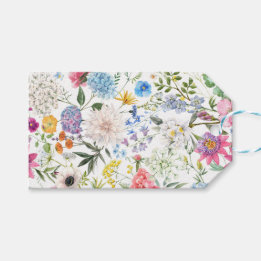 Vintage Style Colourful Floral Design Gift Tags