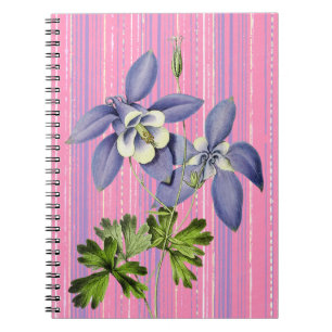 Vintage Style Columbine Flower Journal Notebook