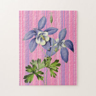 Vintage Style Columbine Flower Puzzle