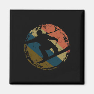 Vintage Style Cool Retro 70's Snowboard Gift Snowb Magnet