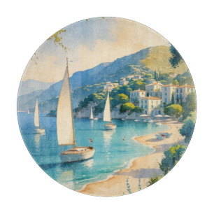 Vintage Style Cote D'Azur French Travel  Cutting Board