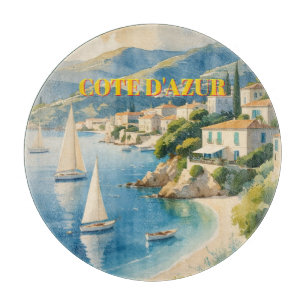 Vintage Style Cote D'Azur French Travel  Cutting Board