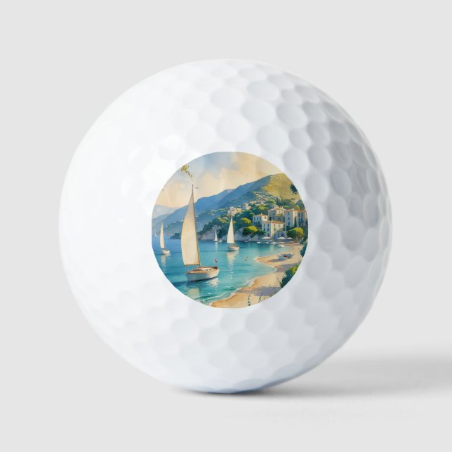 Vintage Style Cote D'Azur French Travel  Golf Balls (Front)