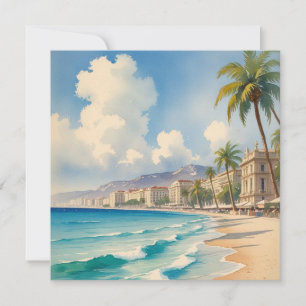 Vintage Style Cote D'Azur French Travel  Holiday Card
