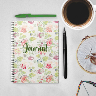 Vintage Style Cross Stitch Floral Pattern Journal