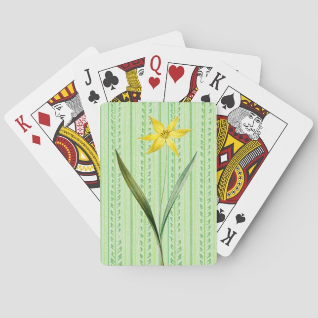 Vintage Style Daffodil Flower Playing Cards (Back)