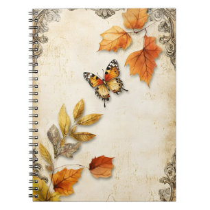 vintage style depicting autumn notebook
