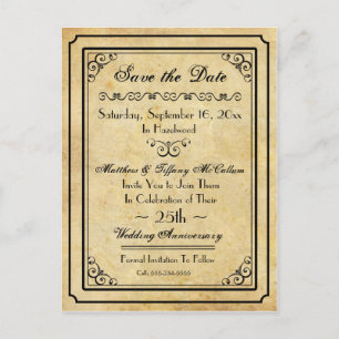 Vintage Style Design Save the Date Postcard