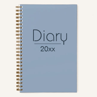 Vintage Style Diary With Year | Blue-Grey Diary Notebook