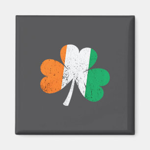 Vintage Style Distress Ireland Flag, Irish Shamroc Magnet