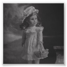 Vintage-Style Doll Portrait - Rebecca with Flowers