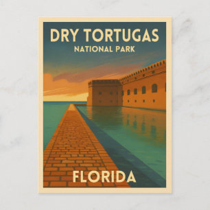 Vintage Style Dry Tortugas National Park Florida Postcard