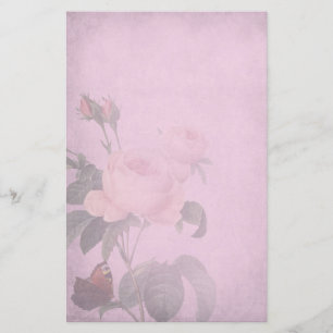 Vintage Style Dusky Pink Rose Writing Paper