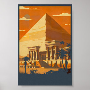 Vintage Style Egypt Poster Illustration
