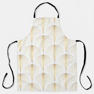 Vintage style elegant floral art deco repeat fan p apron