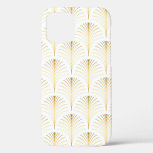 Vintage style elegant floral art deco repeat fan p iPhone 12 case