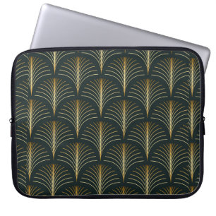 Vintage style elegant seamless art deco repeat fan laptop sleeve