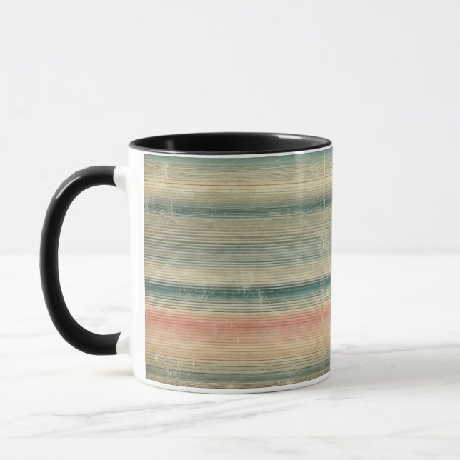Vintage Style Faded Stripes Design Coffee Mug (Left)