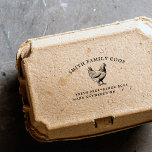 Vintage Style Family Farmstead Egg Carton Stamp<br><div class="desc">A vintage-style egg carton stamp, perfect for any family farm. This design features your farm name in curved typography over a rustic chicken illustration. Your slogan and extra product information appear below. Perfect for egg cartons, business cards, paper bags, price tags, and more! Click on "Personalise this template" to change...</div>