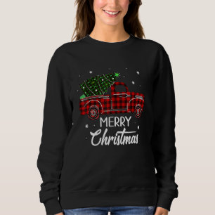 Vintage Style Farm Red Truck With Christmas Tree Sweatshirt