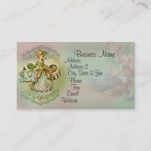 Vintage Style Fashion Illustration Business Card (Front)