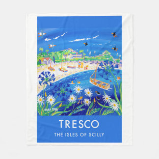 Vintage style fleece blanket, Tresco by John Dyer Blanket
